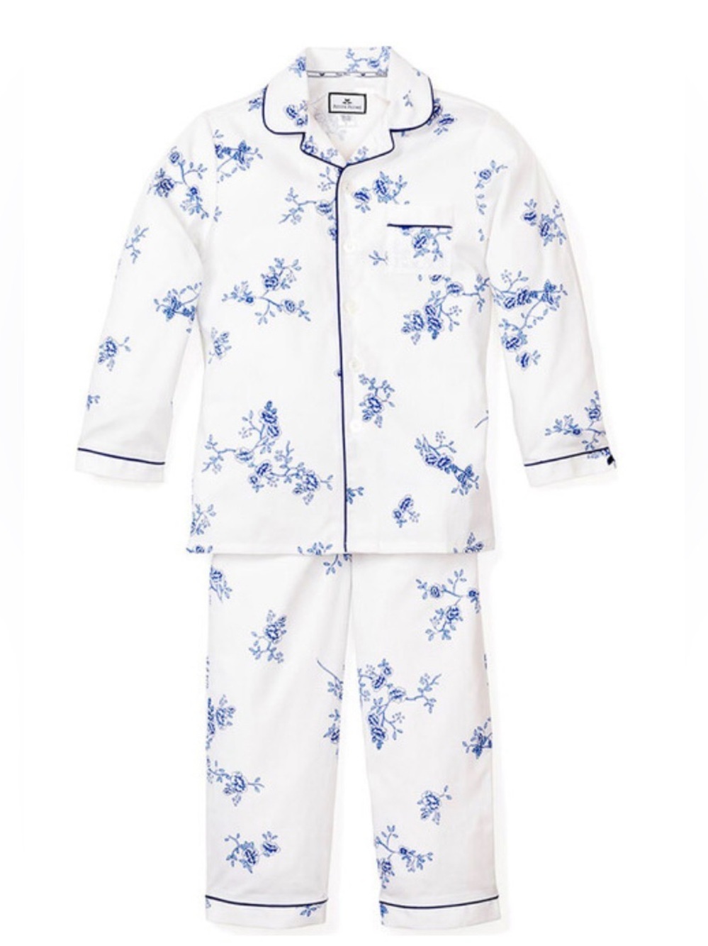 🌙 Petite Plume Blue & White Floral Pajama Set 3T Classic Cotton